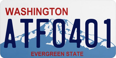 WA license plate ATF0401
