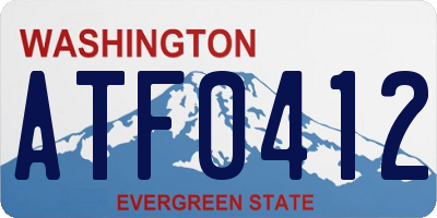WA license plate ATF0412
