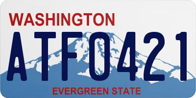 WA license plate ATF0421