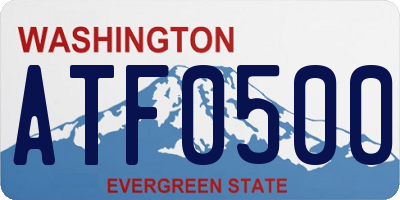 WA license plate ATF0500