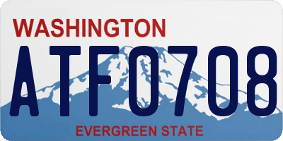 WA license plate ATF0708