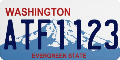 WA license plate ATF1123