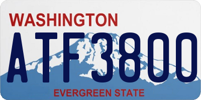 WA license plate ATF3800