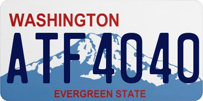 WA license plate ATF4040