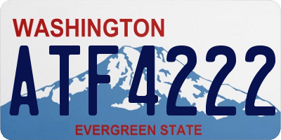 WA license plate ATF4222