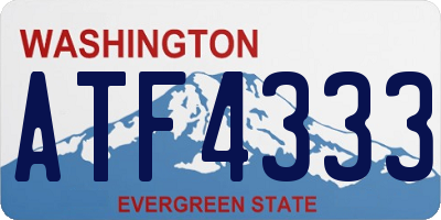 WA license plate ATF4333
