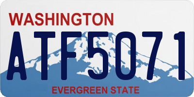 WA license plate ATF5071