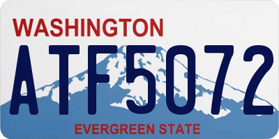 WA license plate ATF5072