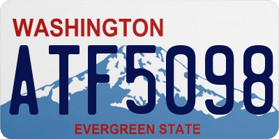 WA license plate ATF5098
