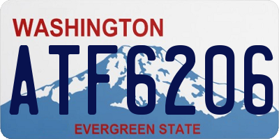 WA license plate ATF6206