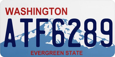 WA license plate ATF6289