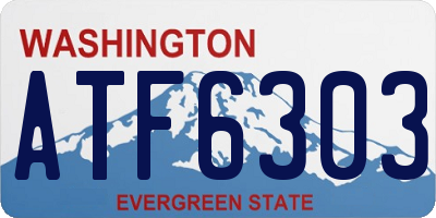 WA license plate ATF6303