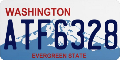 WA license plate ATF6328