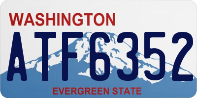 WA license plate ATF6352