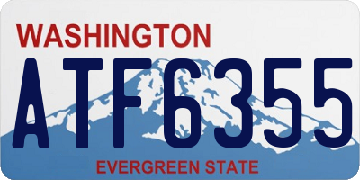 WA license plate ATF6355