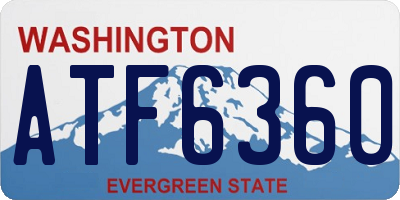 WA license plate ATF6360