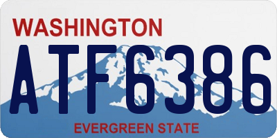 WA license plate ATF6386