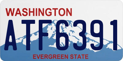WA license plate ATF6391