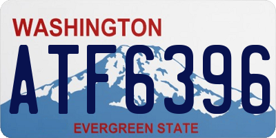 WA license plate ATF6396