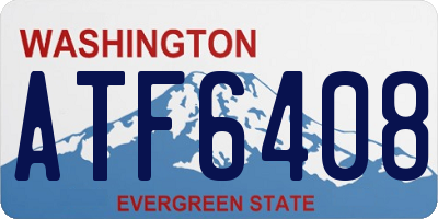 WA license plate ATF6408
