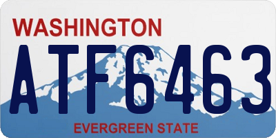 WA license plate ATF6463