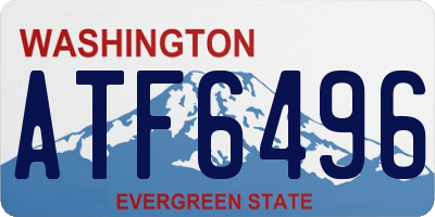 WA license plate ATF6496