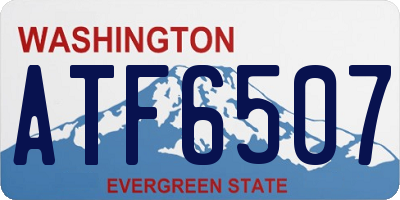 WA license plate ATF6507