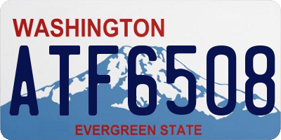 WA license plate ATF6508