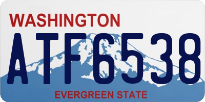 WA license plate ATF6538