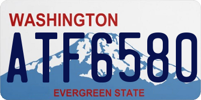WA license plate ATF6580