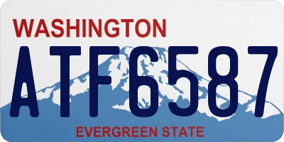 WA license plate ATF6587