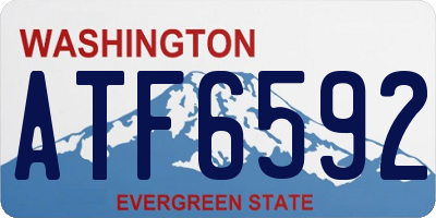 WA license plate ATF6592