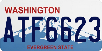 WA license plate ATF6623