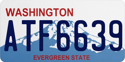 WA license plate ATF6639
