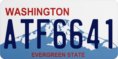 WA license plate ATF6641
