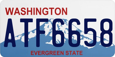WA license plate ATF6658