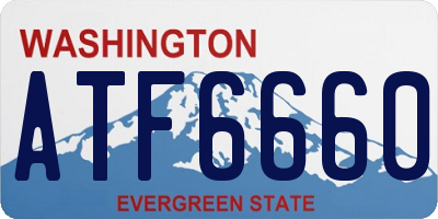 WA license plate ATF6660