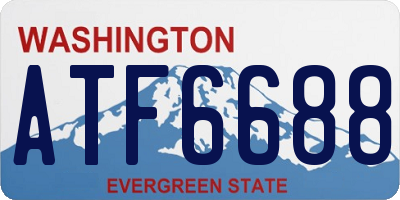 WA license plate ATF6688