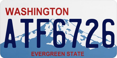 WA license plate ATF6726