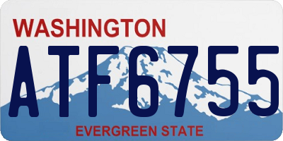 WA license plate ATF6755