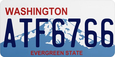 WA license plate ATF6766