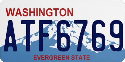 WA license plate ATF6769