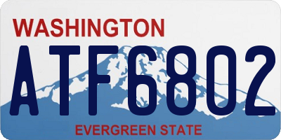 WA license plate ATF6802