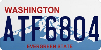 WA license plate ATF6804