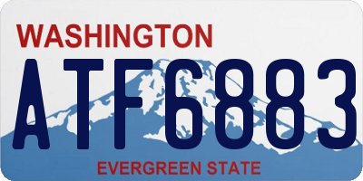 WA license plate ATF6883