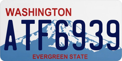 WA license plate ATF6939