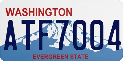 WA license plate ATF7004