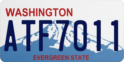WA license plate ATF7011