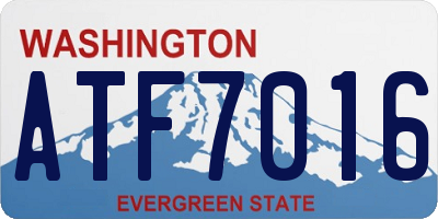 WA license plate ATF7016