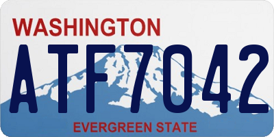 WA license plate ATF7042
